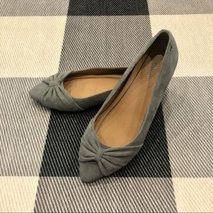 Vionic Gramercy Grey Pointy Toe Suede Flats New 7